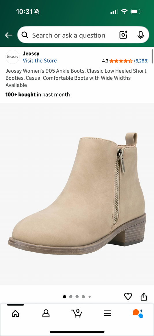 Jeossy Women's 905 Ankle Boots, Classic Low Heeled Short Booties, Casual Comfortable Boots (Size US Women’s 8.5)