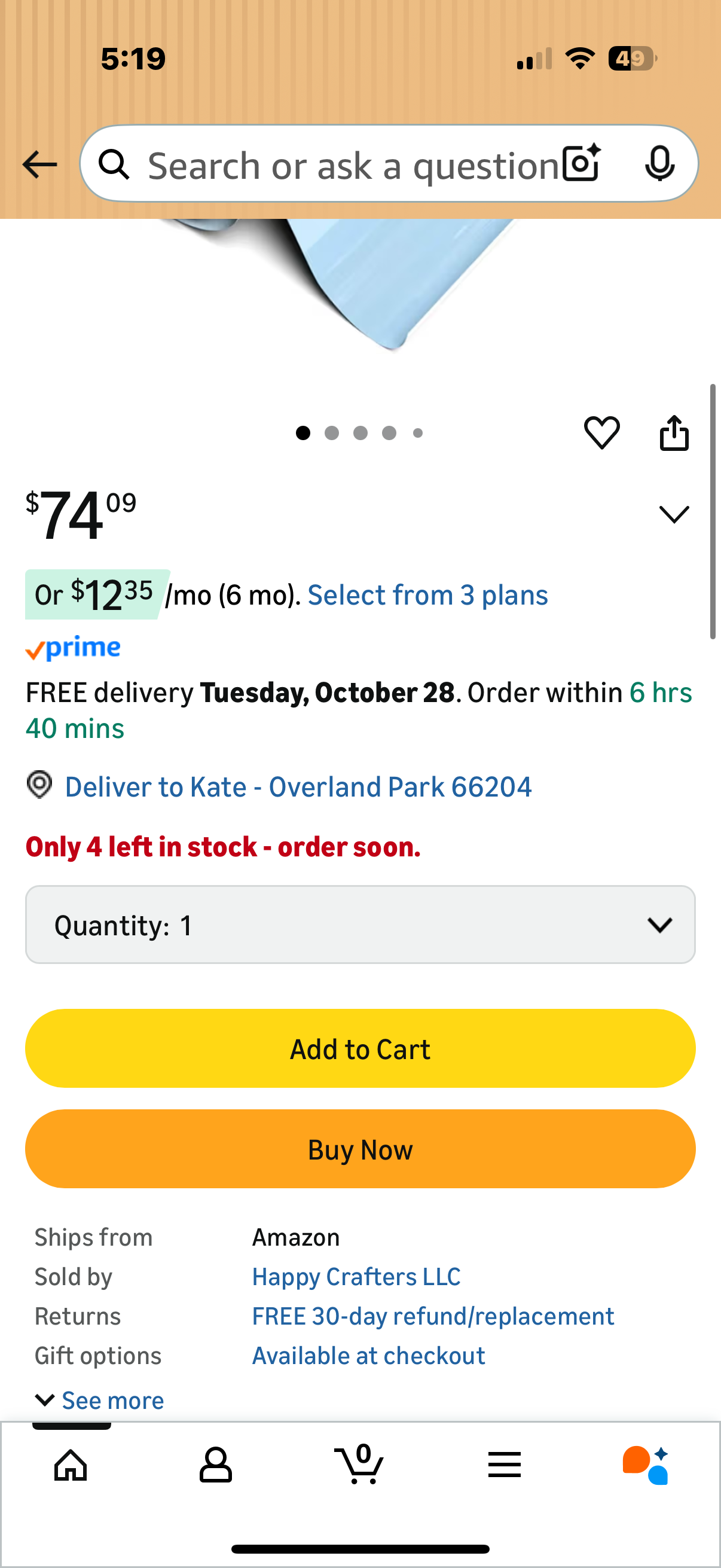 Siser EasyWeed HTV 15" x 30ft Roll - Iron on Heat Transfer Vinyl (Powder Blue)