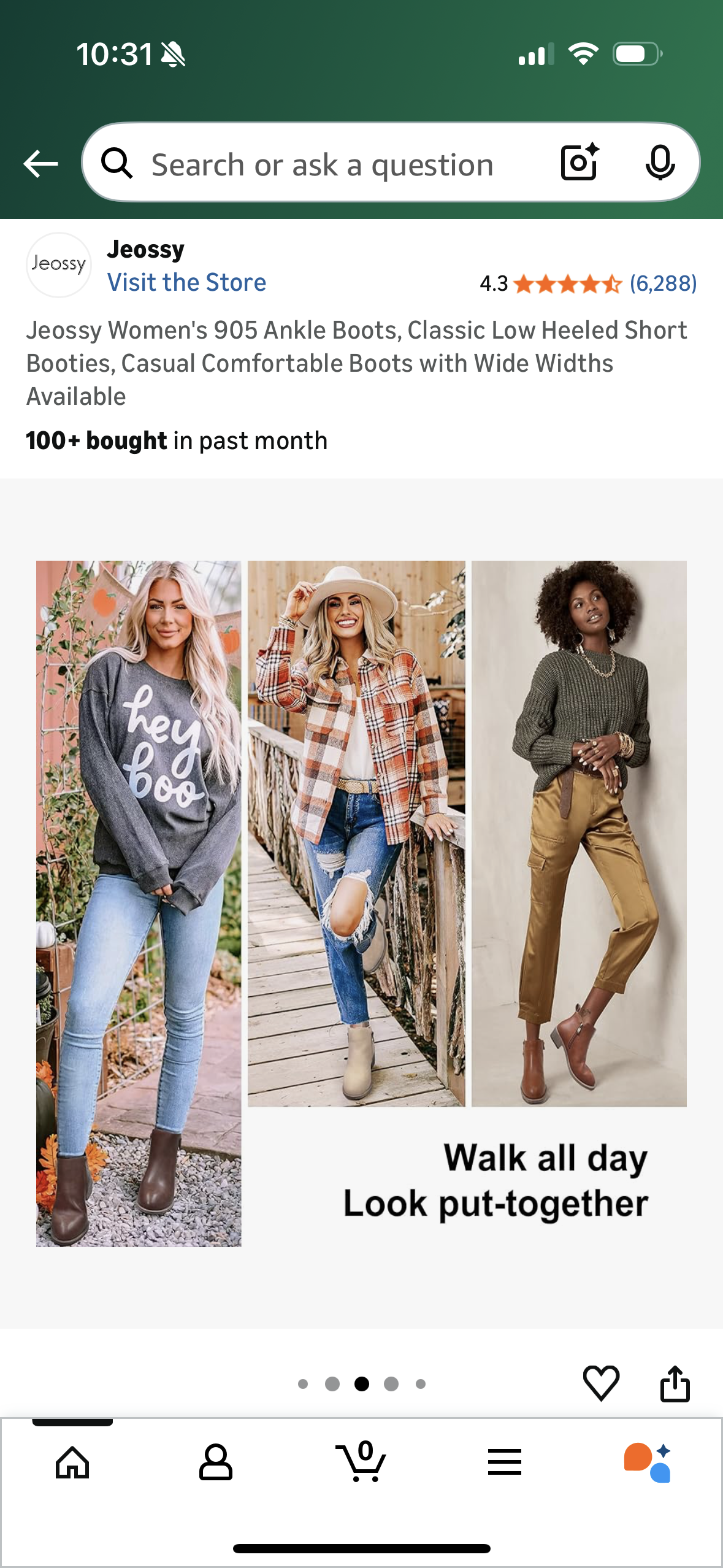 Jeossy Women's 905 Ankle Boots, Classic Low Heeled Short Booties, Casual Comfortable Boots (Size US Women’s 8.5)