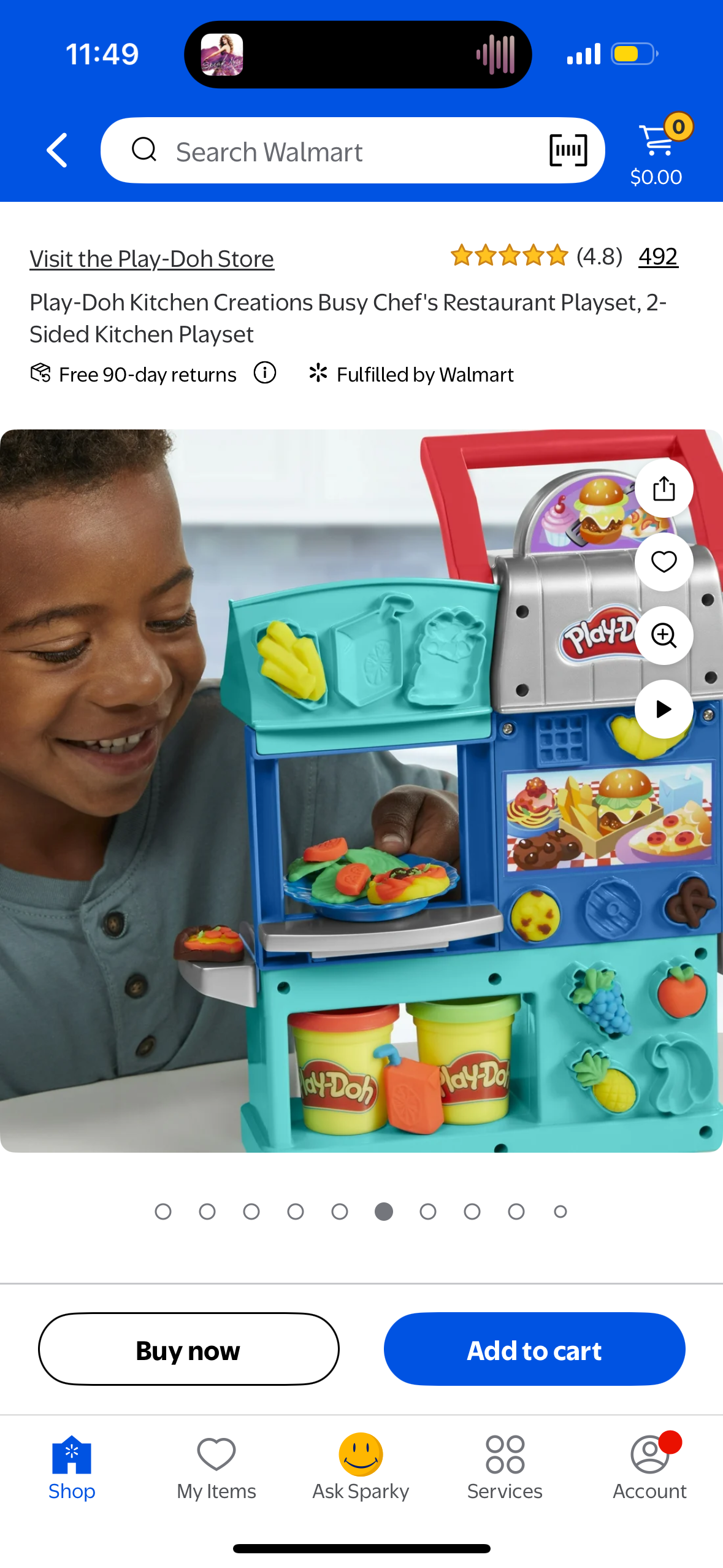 Play-Doh Kitchen Creations Busy Chef's Restaurant Playset, 2-Sided Kitchen Playset, Includes 5 Play-doh Colors