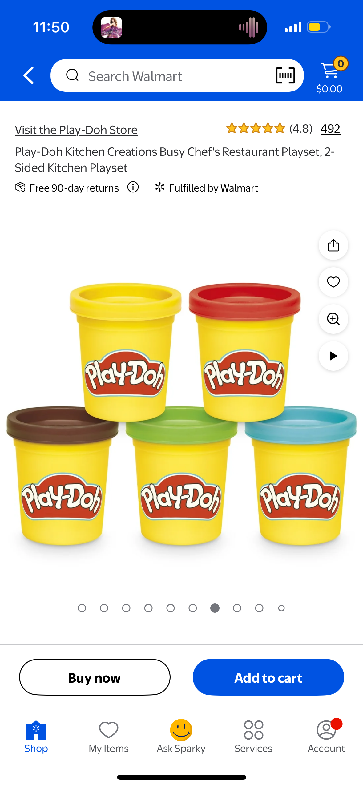 Play-Doh Kitchen Creations Busy Chef's Restaurant Playset, 2-Sided Kitchen Playset, Includes 5 Play-doh Colors