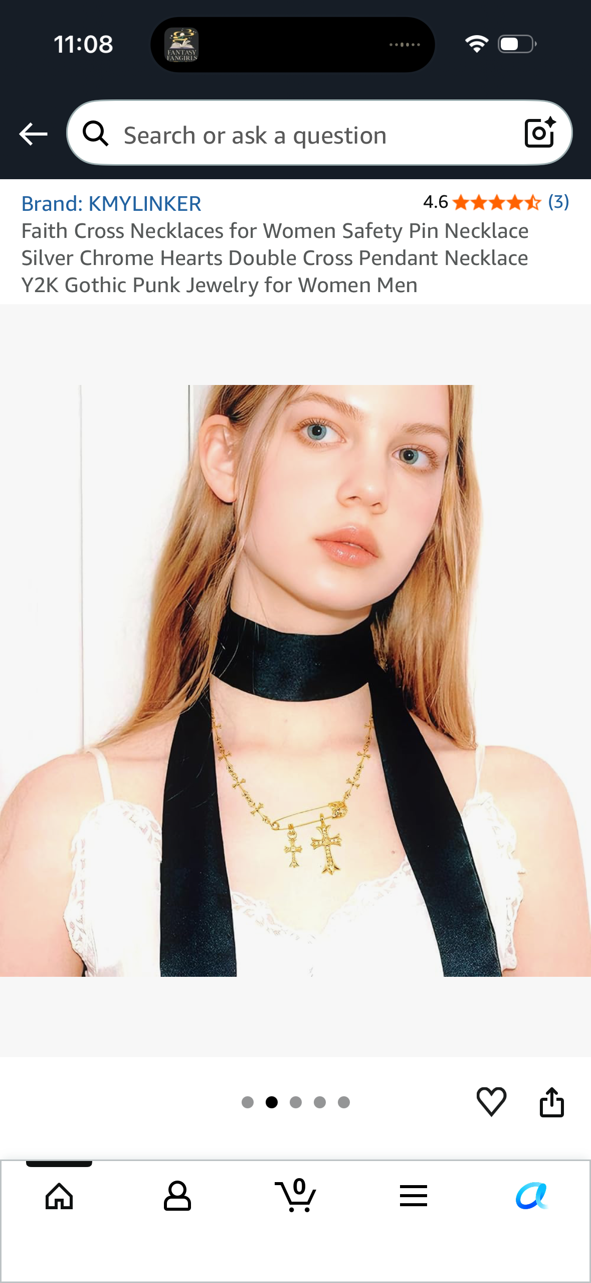 KMYLINKER Faith Cross Necklaces for Women Safety Pin Necklace Silver Double Cross Pendant Necklace Y2K Gothic Punk Jewelry for Women Men
