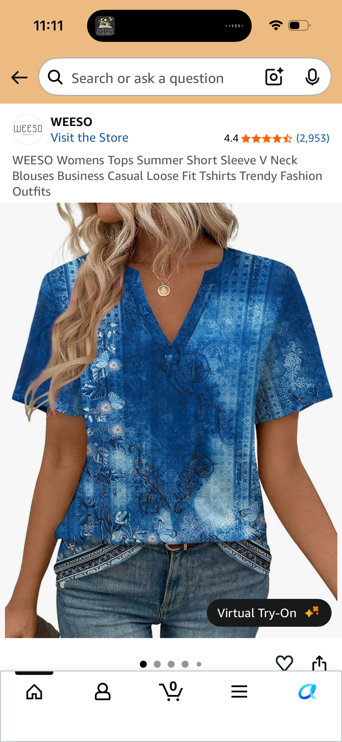 WEESO Womens Tops Summer Short Sleeve V Neck Blouses Business Casual Loose Fit Tshirts Trendy Fashion Outfits (Size Small)
