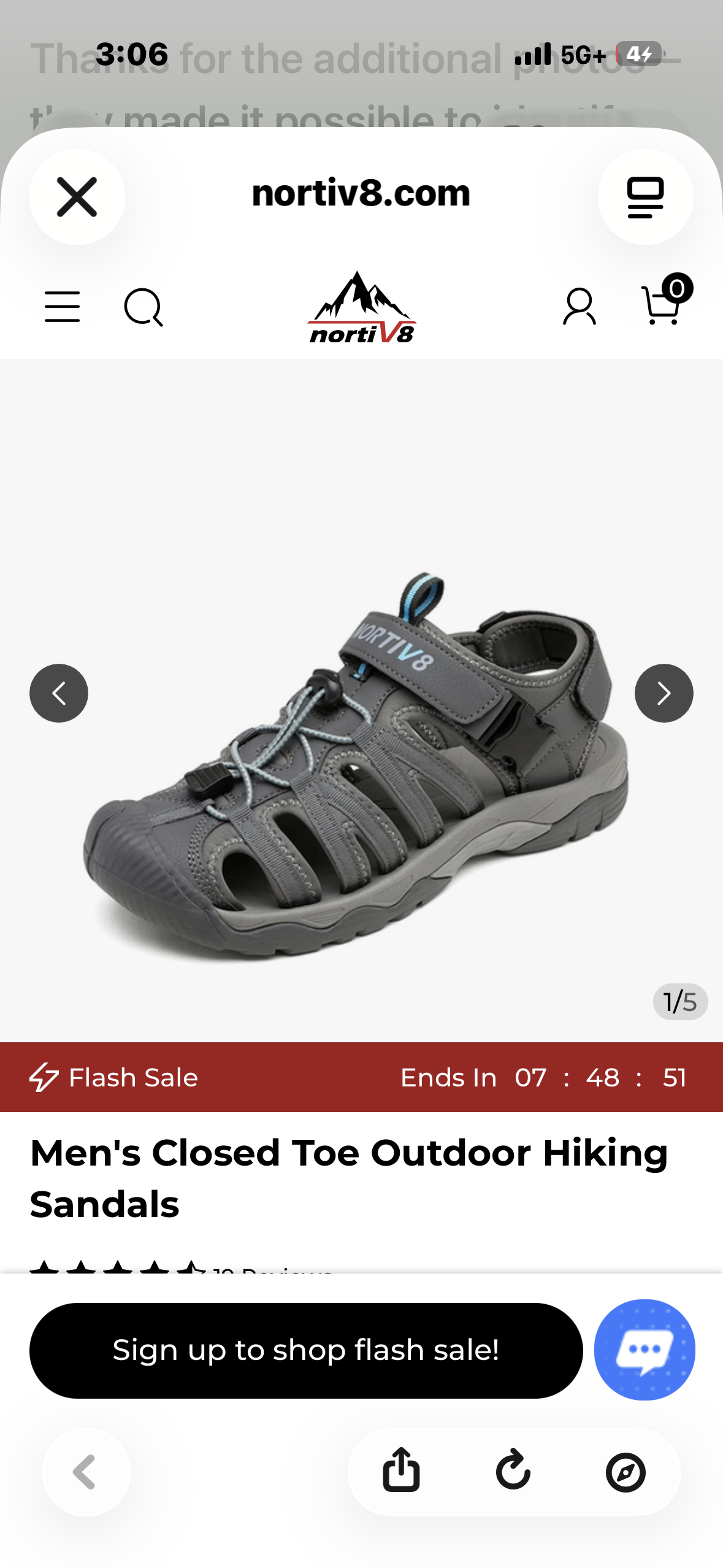 NORTIV8 Men's Closed Toe Outdoor Hiking Sandals (Men’s Size 10)