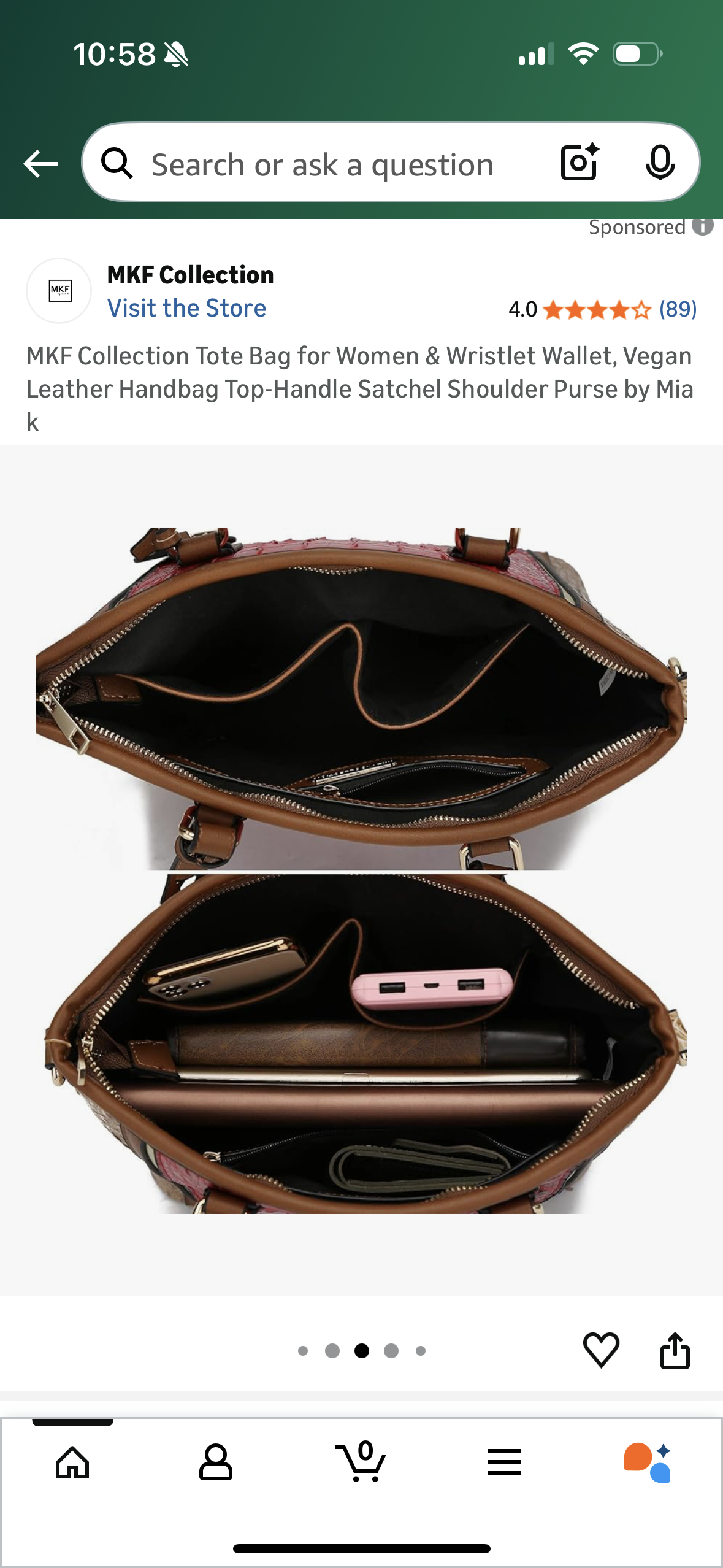 MKF Collection Tote Bag for Women, Vegan Leather Handbag Top-Handle Satchel Shoulder Purse by Mia k