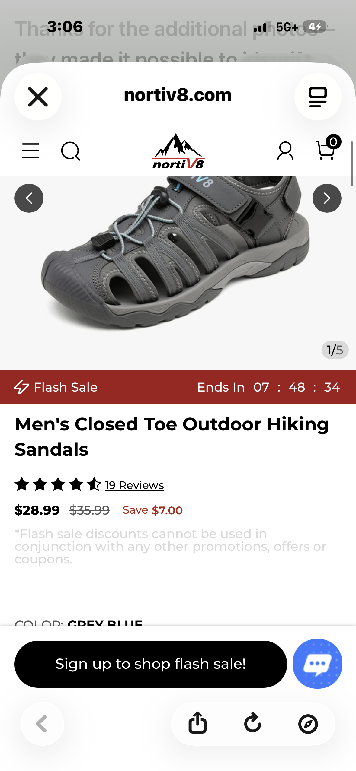 NORTIV8 Men's Closed Toe Outdoor Hiking Sandals (Men’s Size 10)