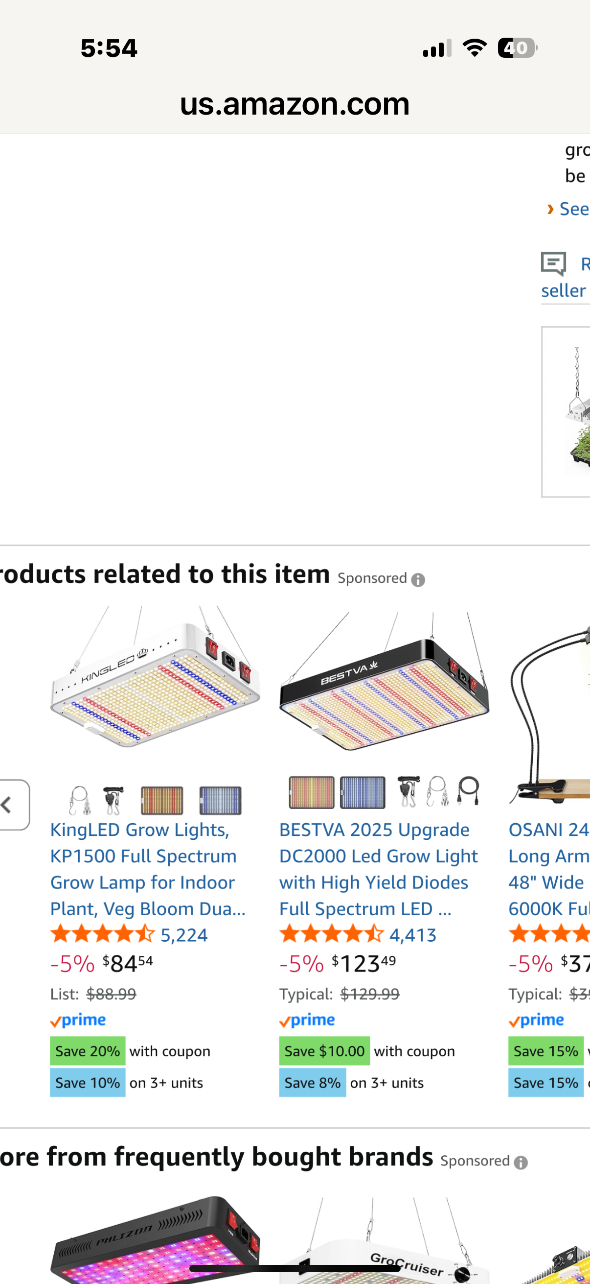 AGRONSTARAgronstar LED Grow Light with Samsung LM301B Diodes, Sunlike Full Spectrum Plant Light for Indoor Plants Seedling Veg Bloom, Dimmable Plant Growing Lamps for 2x2/3x3 Grow Tent White