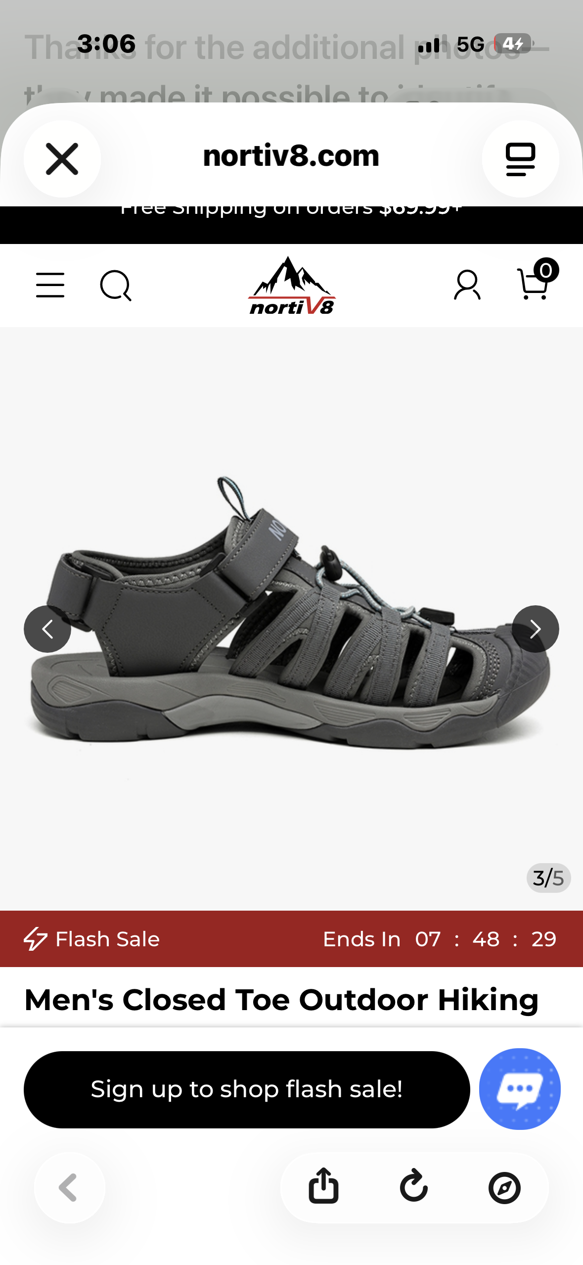 NORTIV8 Men's Closed Toe Outdoor Hiking Sandals (Men’s Size 10)