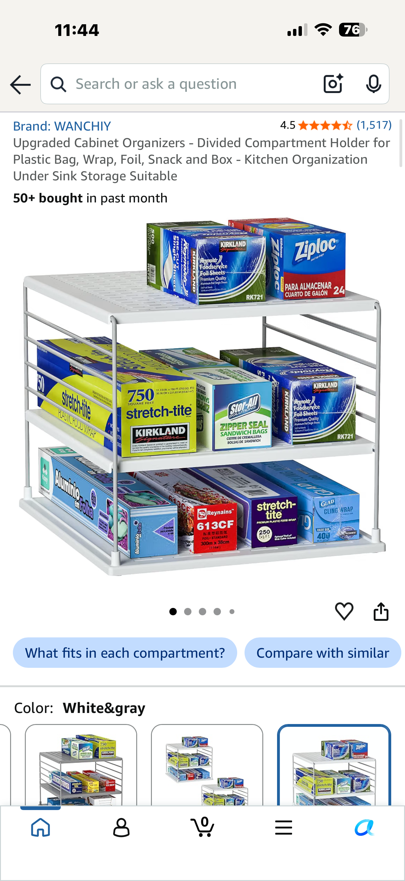 Upgraded Cabinet Organizers - Divided Compartment Holder for Plastic Bag, Wrap, Foil, Snack and Box - Kitchen Organization Under Sink Storage Suitable