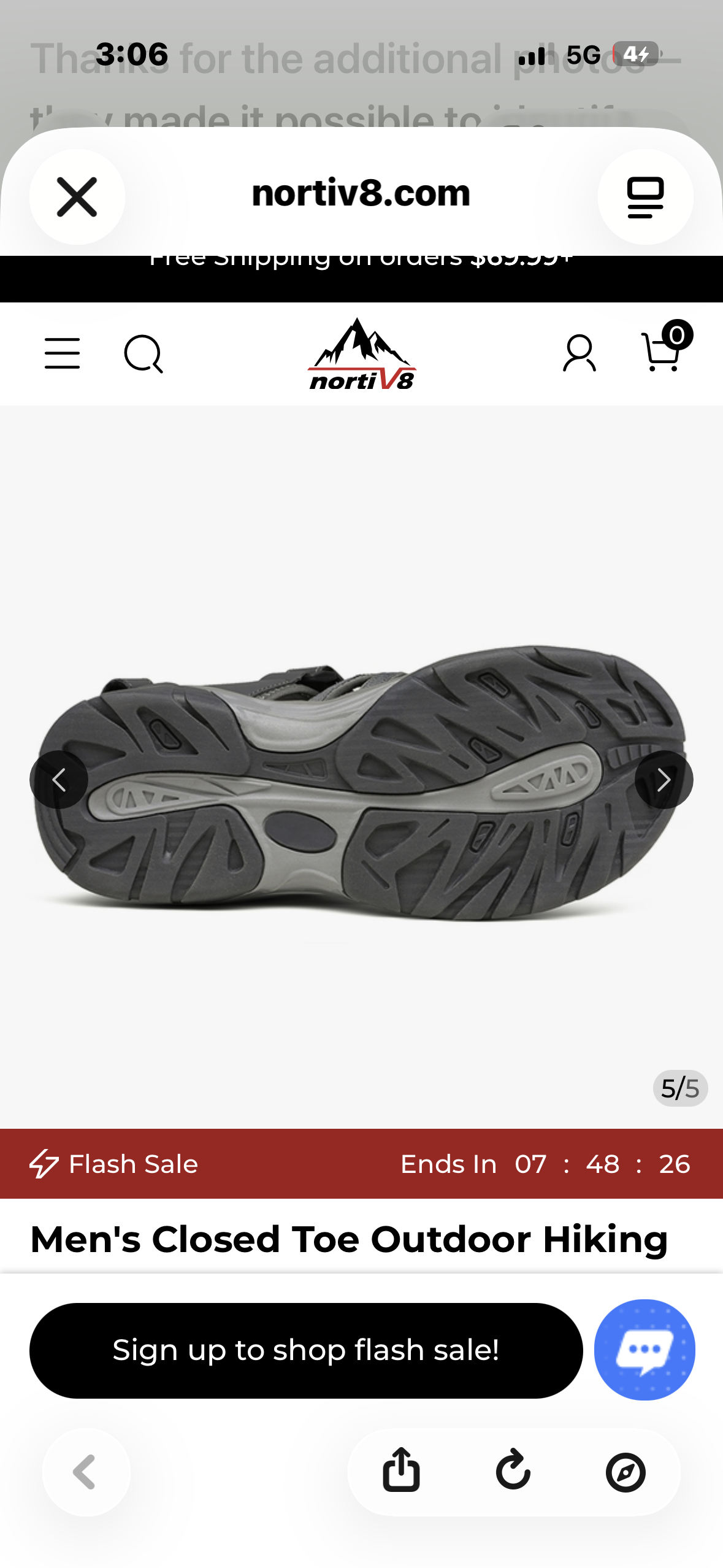 NORTIV8 Men's Closed Toe Outdoor Hiking Sandals (Men’s Size 10)
