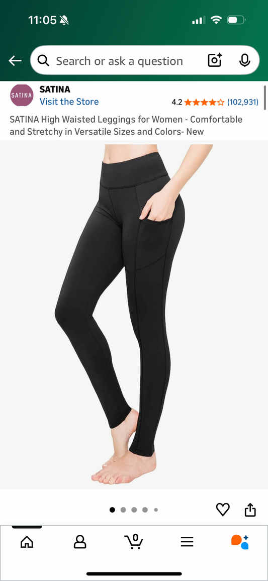 SATINA High Waisted Leggings for Women - Comfortable and Stretchy (Size One Size Plus)