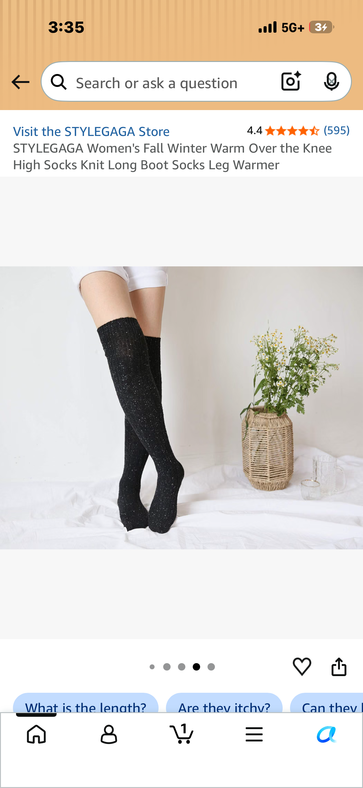 STYLEGAGA Women's Fall Winter Warm Over the Knee High Socks Knit Long Boot Socks Leg Warmer