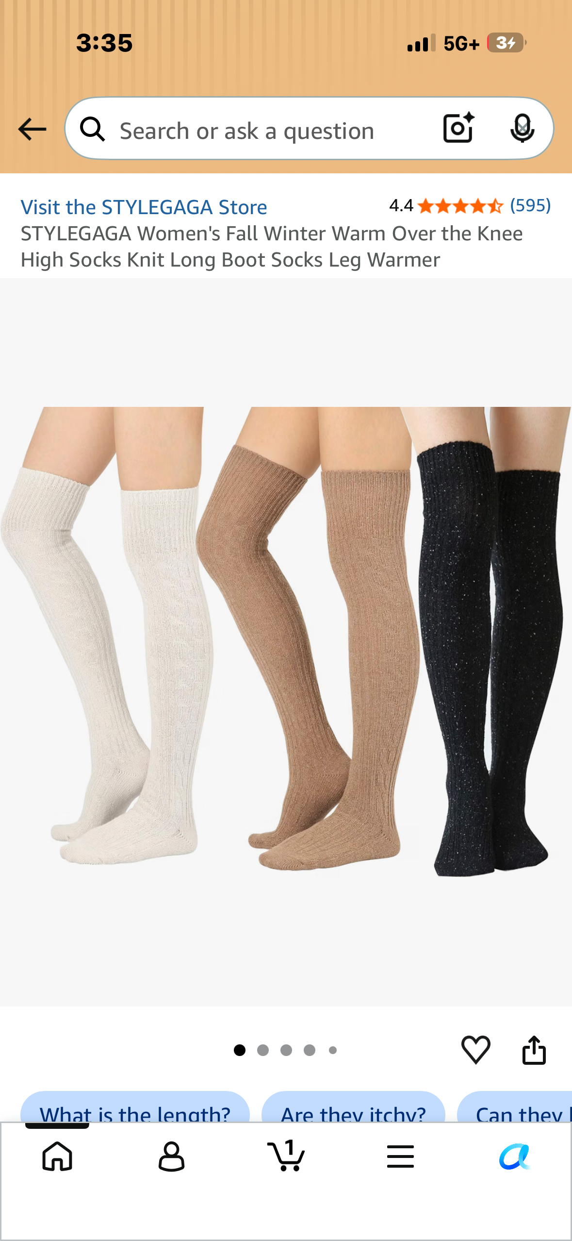 STYLEGAGA Women's Fall Winter Warm Over the Knee High Socks Knit Long Boot Socks Leg Warmer