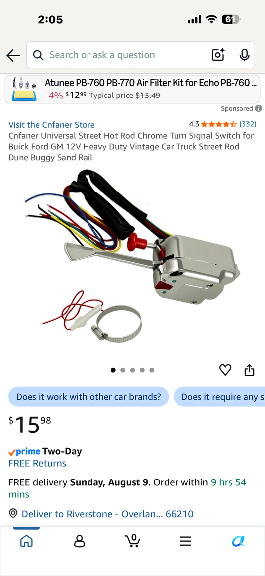 Cnfaner Universal Street Hot Rod Chrome Turn Signal Switch for Buick Ford GM 12V Heavy Duty Vintage Car Truck Street Rod Dune Buggy Sand Rail