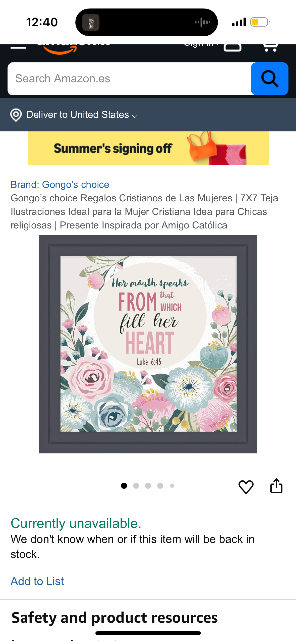 Christian Women Gifts | 7X7 Tile Artwork Ideal for Christian Woman Idea for Religious Girls