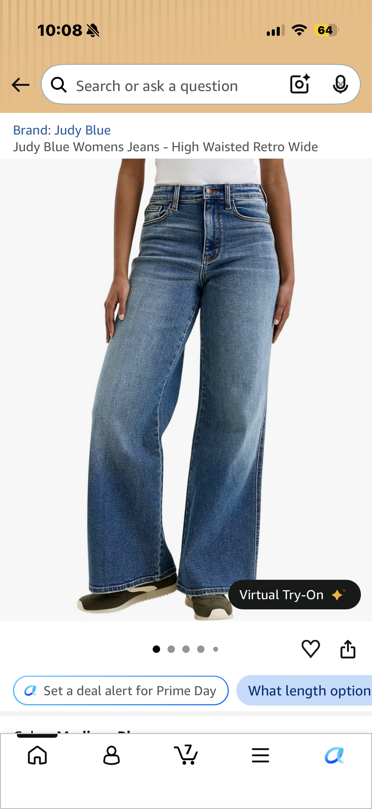 Judy Blue High-Waisted Tummy Control Retro Wide Jeans, 88847 (Size 9) Blue
