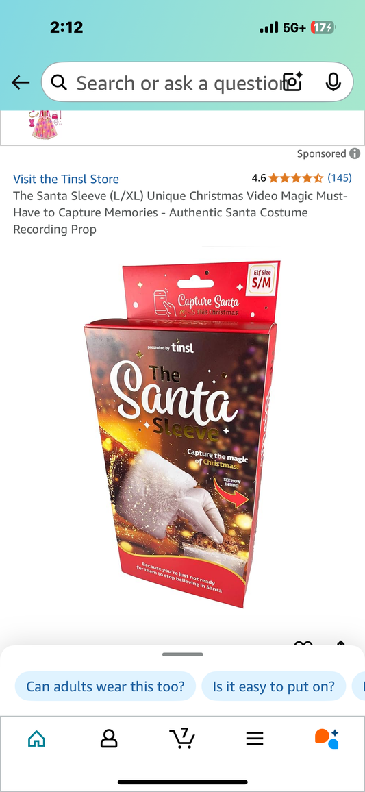 The Santa Sleeve (L/XL) Unique Christmas Video Magic Must-Have to Capture Memories - Authentic Santa Costume Recording Prop