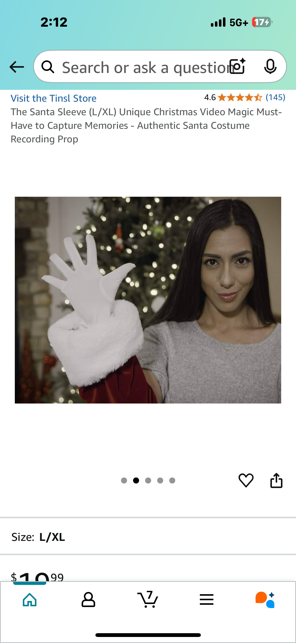 The Santa Sleeve (L/XL) Unique Christmas Video Magic Must-Have to Capture Memories - Authentic Santa Costume Recording Prop