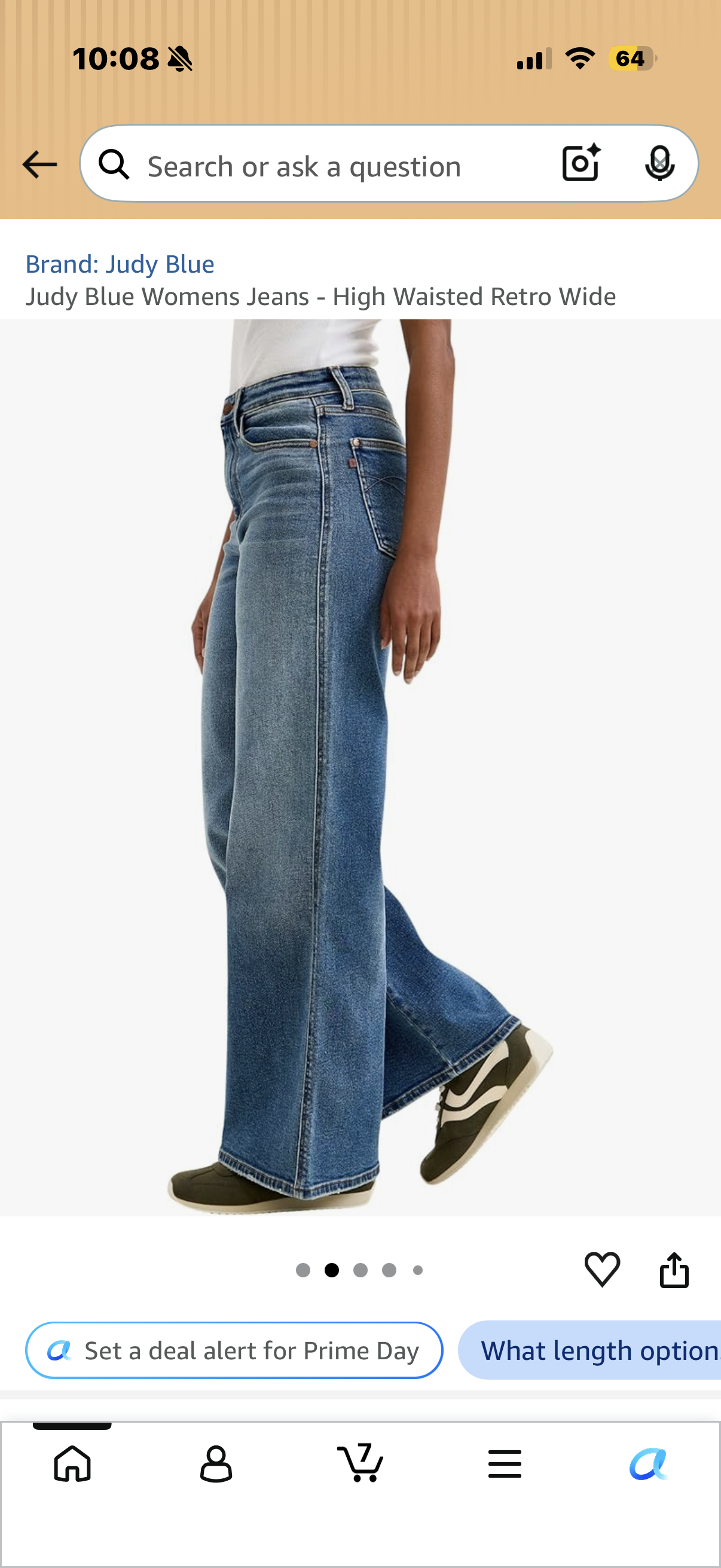 Judy Blue High-Waisted Tummy Control Retro Wide Jeans, 88847 (Size 9) Blue
