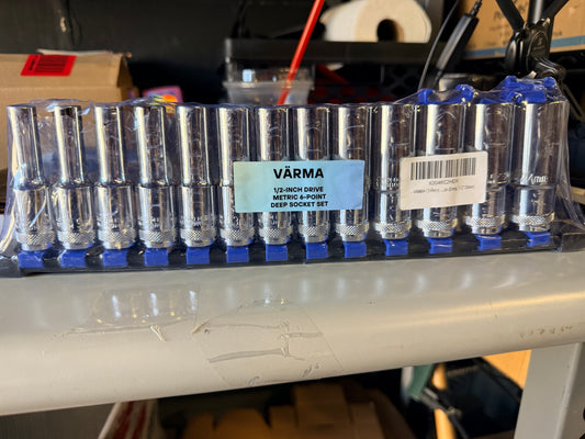 Varma 1/2” Drive Metric 6-Point Deep Socket Set