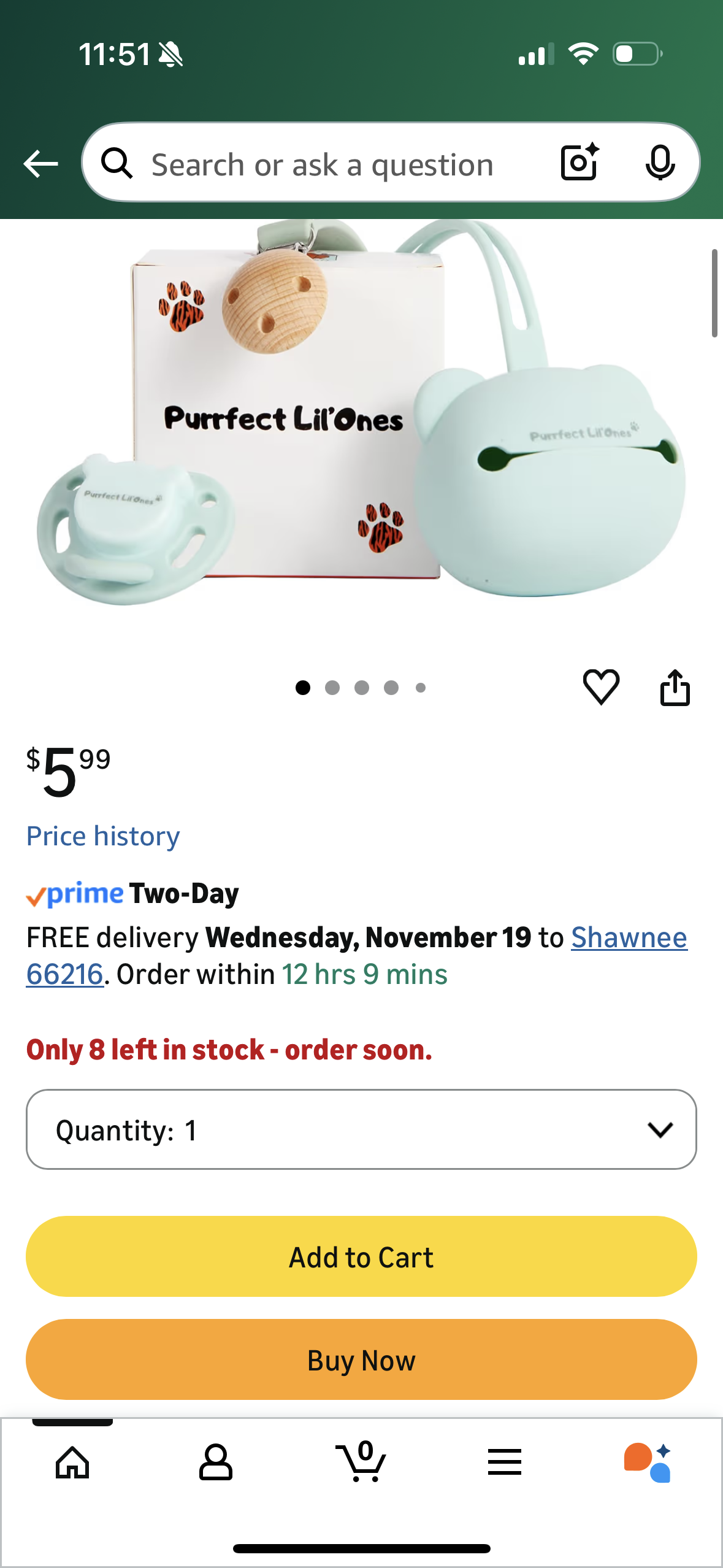 ‼️2 for $4‼️ Purrfect Lil’Ones Silicone Baby Pacifier with Accesories | Clip & Case | Non-Toxic, Safe for Teething Babies | Keep it Clean | Light, Strong Grip, Easy to Clean, Travel-Friendly Storage, Shower Gift