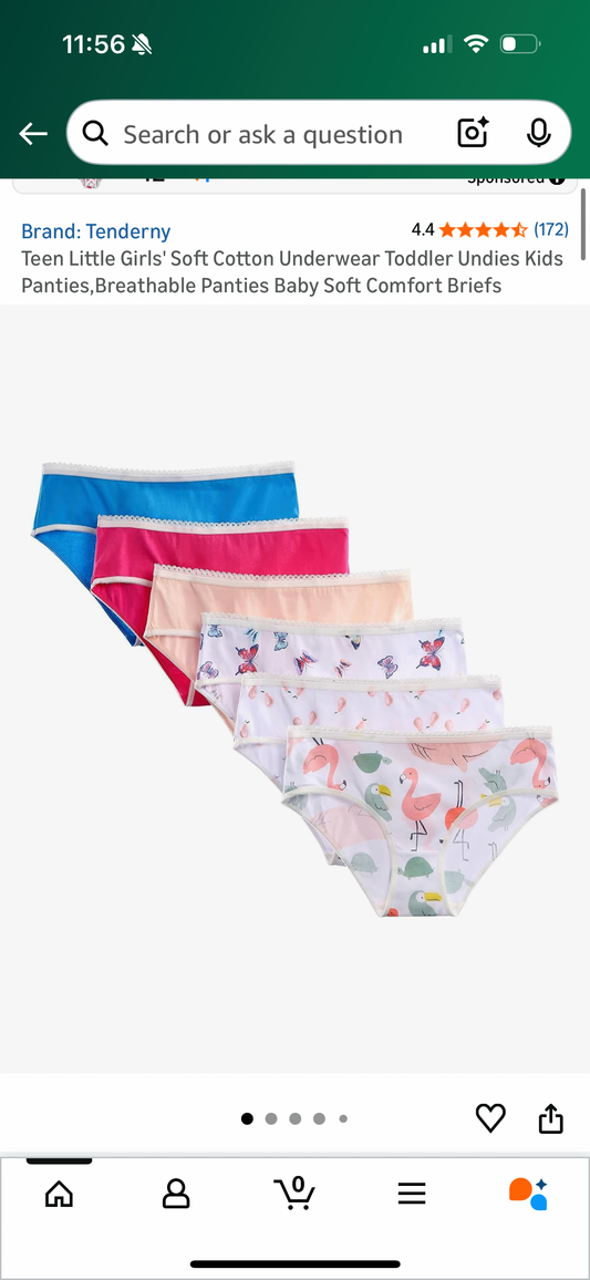 Teen Little Girls' Soft Cotton Underwear Toddler Undies Kids Panties,Breathable Panties Baby Soft Comfort Briefs