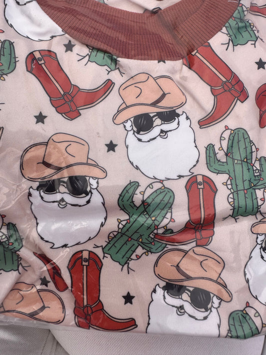 Baby Girl Christmas Outfit Santa Claus Sweatshirt Romper Bubble Onesie Newborn Infant Girls Christmas Clothes (Size 12-18 Months)