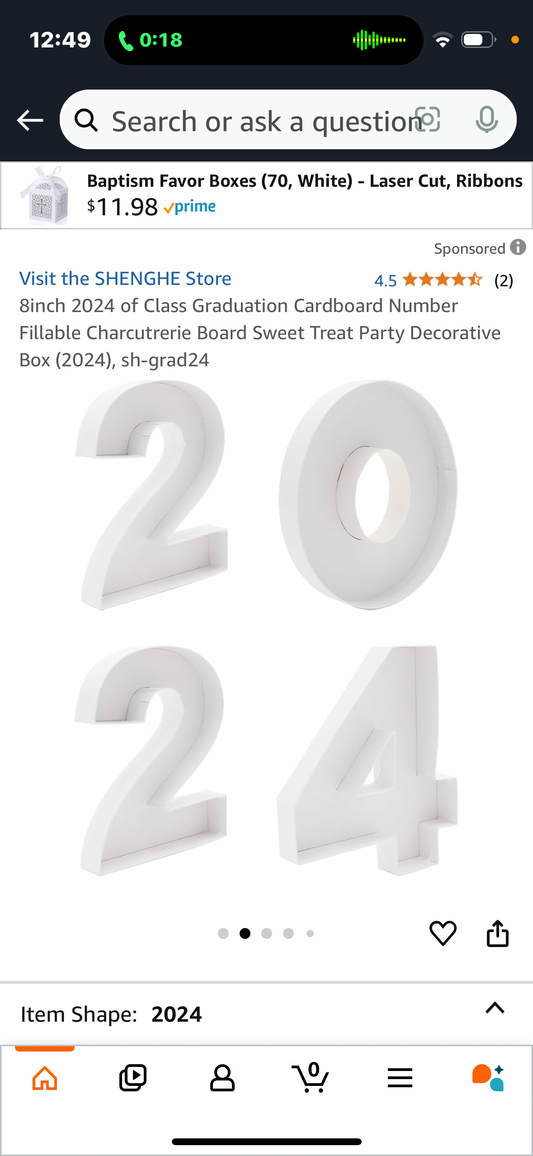 8inch Cardboard Number Fillable Charcutrerie Board Sweet Treat Party Decorative Box