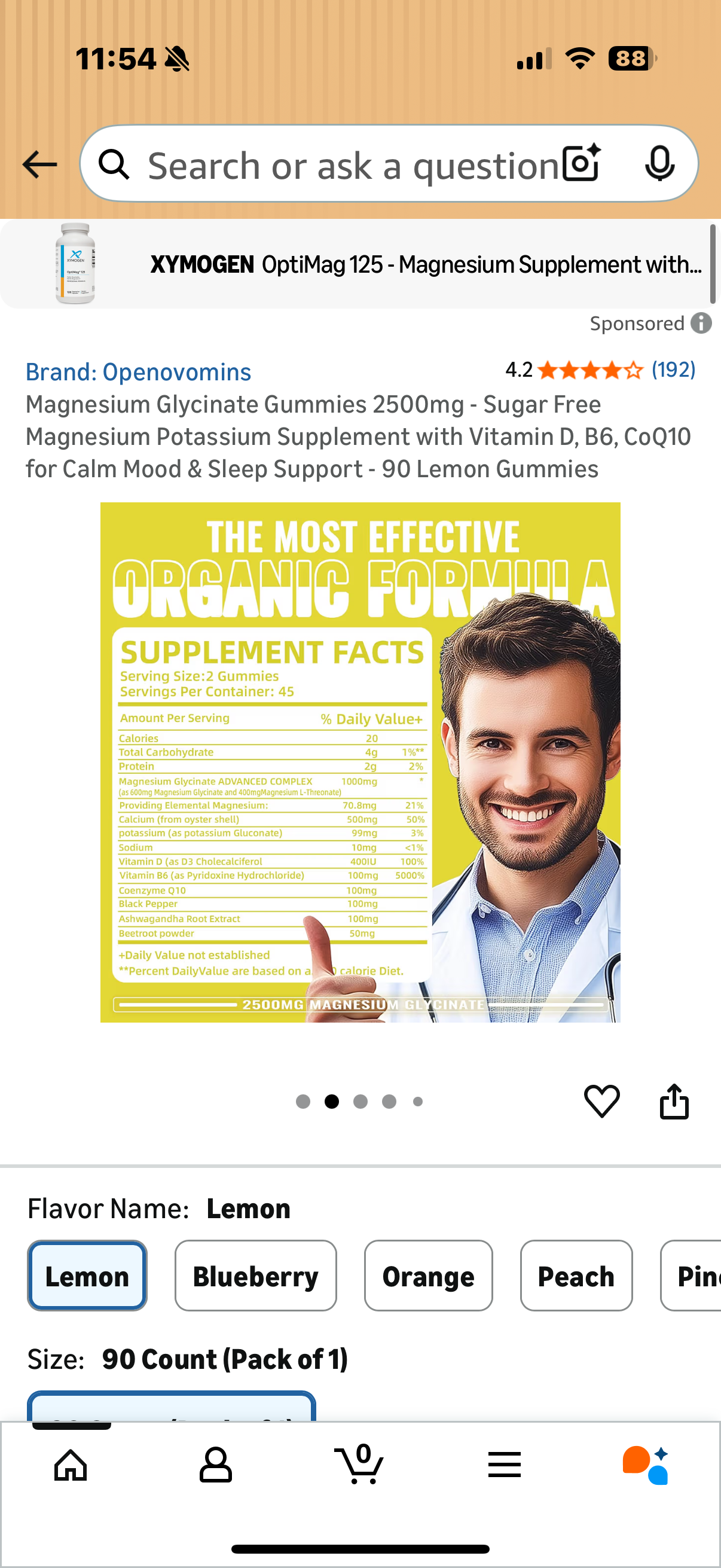 Magnesium Glycinate Gummies 2500mg - Sugar Free Magnesium Potassium Supplement with Vitamin D, B6, CoQ10 for Calm Mood & Sleep Support - 90 Lemon Gummies