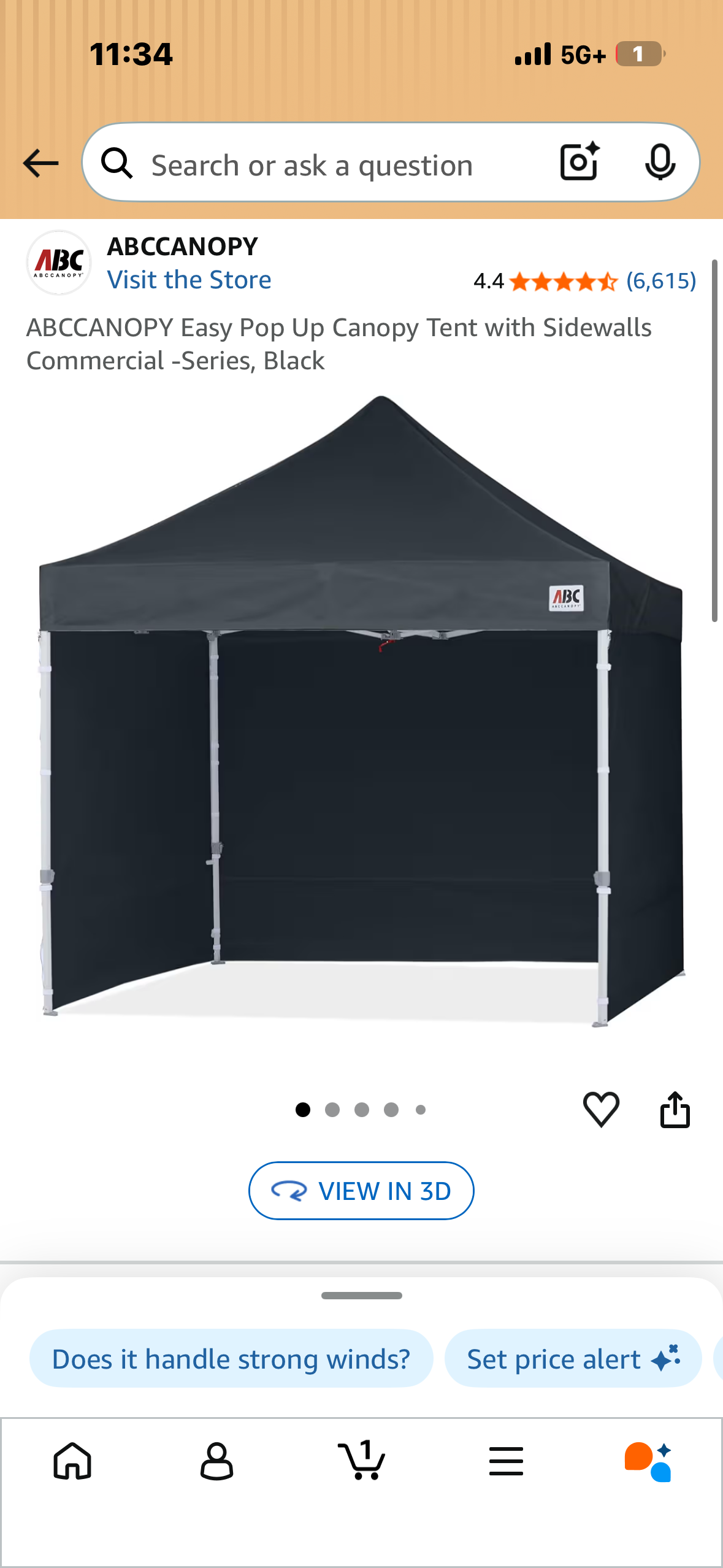 ABCCANOPY Easy Pop Up Canopy Tent with Sidewalls Commercial -Series, Black (CP14)