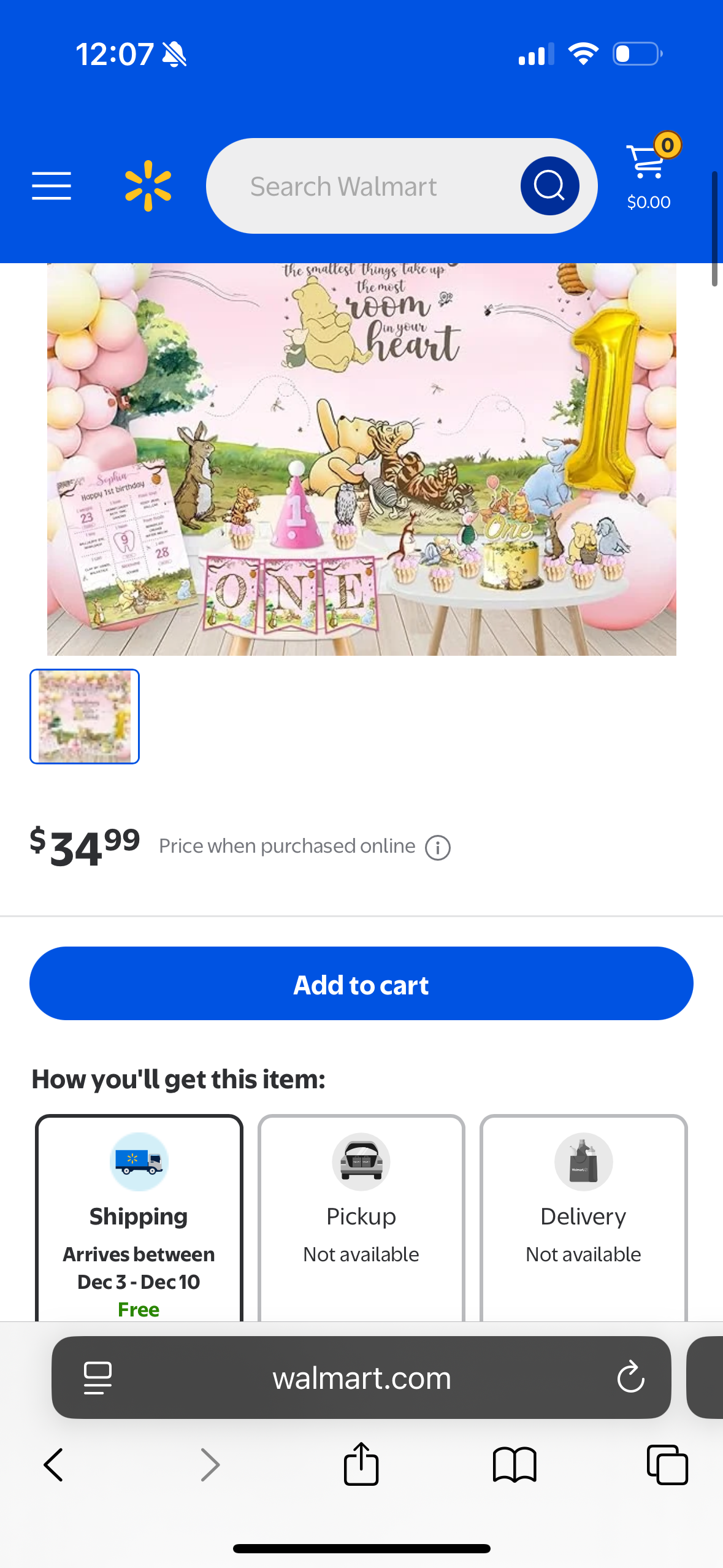 Classic Winnie Birthday Decorations Set, 117-Piece, for Baby Girl 1st Birthday Party, includes Photo Frame Banner, Balloon Chain Kit, Cake Toppers Kit, Backdrop, etc