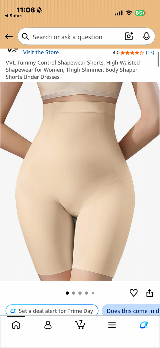 VVL Tummy Control Shapewear Shorts, High Waisted Shapewear for Women, Thigh Slimmer, Body Shaper Shorts Under Dresses (Size XL)