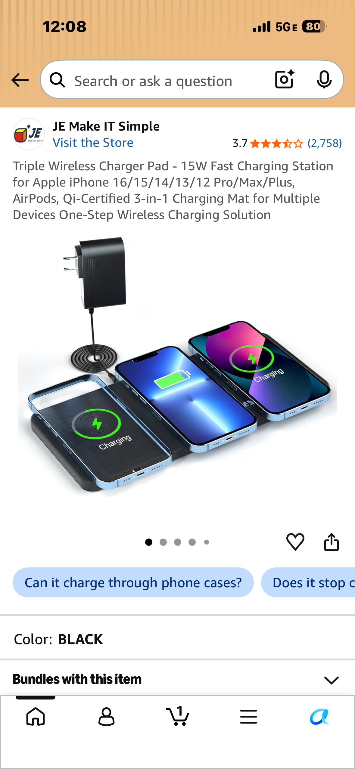 Triple Wireless Charger Pad - 15W Fast Charging Station for Apple iPhone 16/15/14/13/12 Pro/Max/Plus, AirPods, Qi-Certified 3-in-1 Charging Mat for Multiple Devices One-Step Wireless Charging Solution