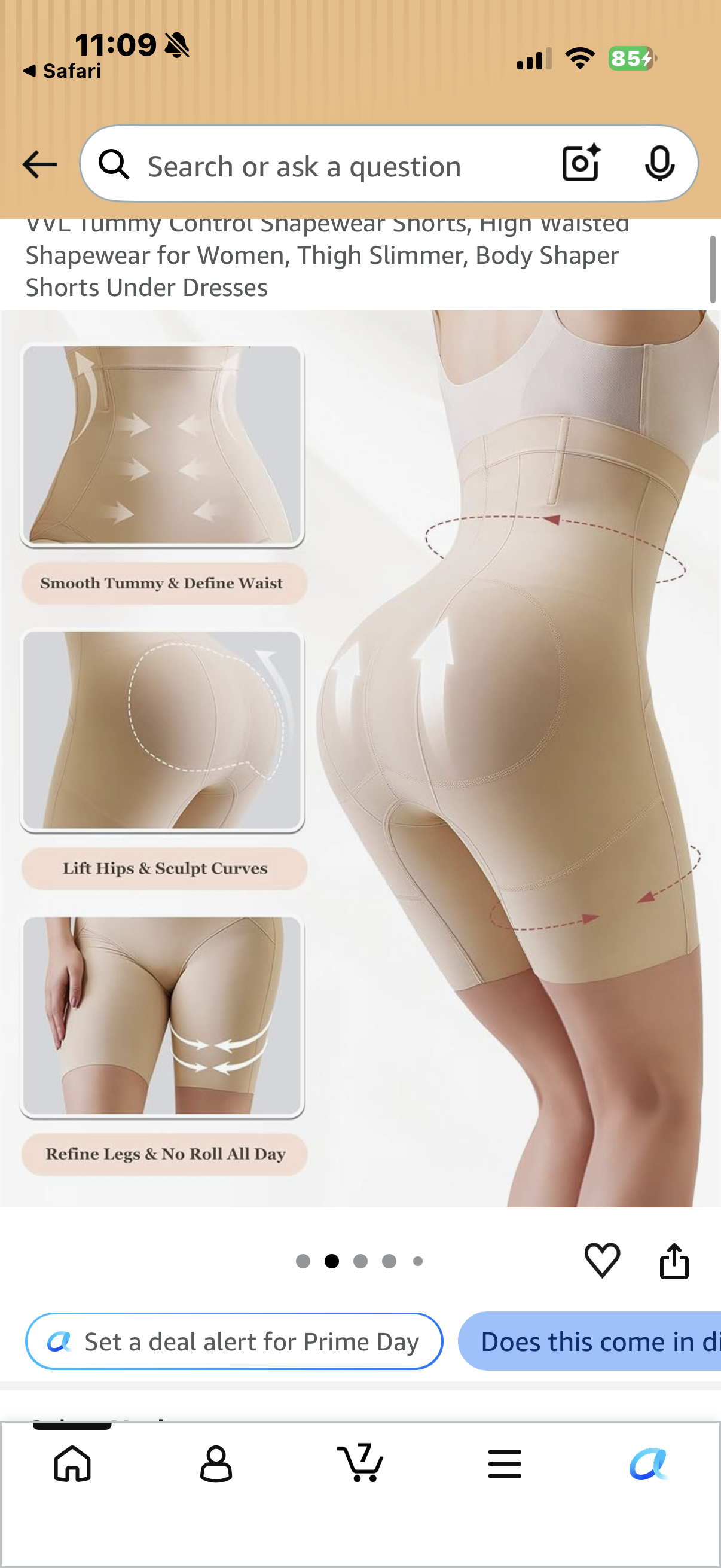 VVL Tummy Control Shapewear Shorts, High Waisted Shapewear for Women, Thigh Slimmer, Body Shaper Shorts Under Dresses (Size XL)