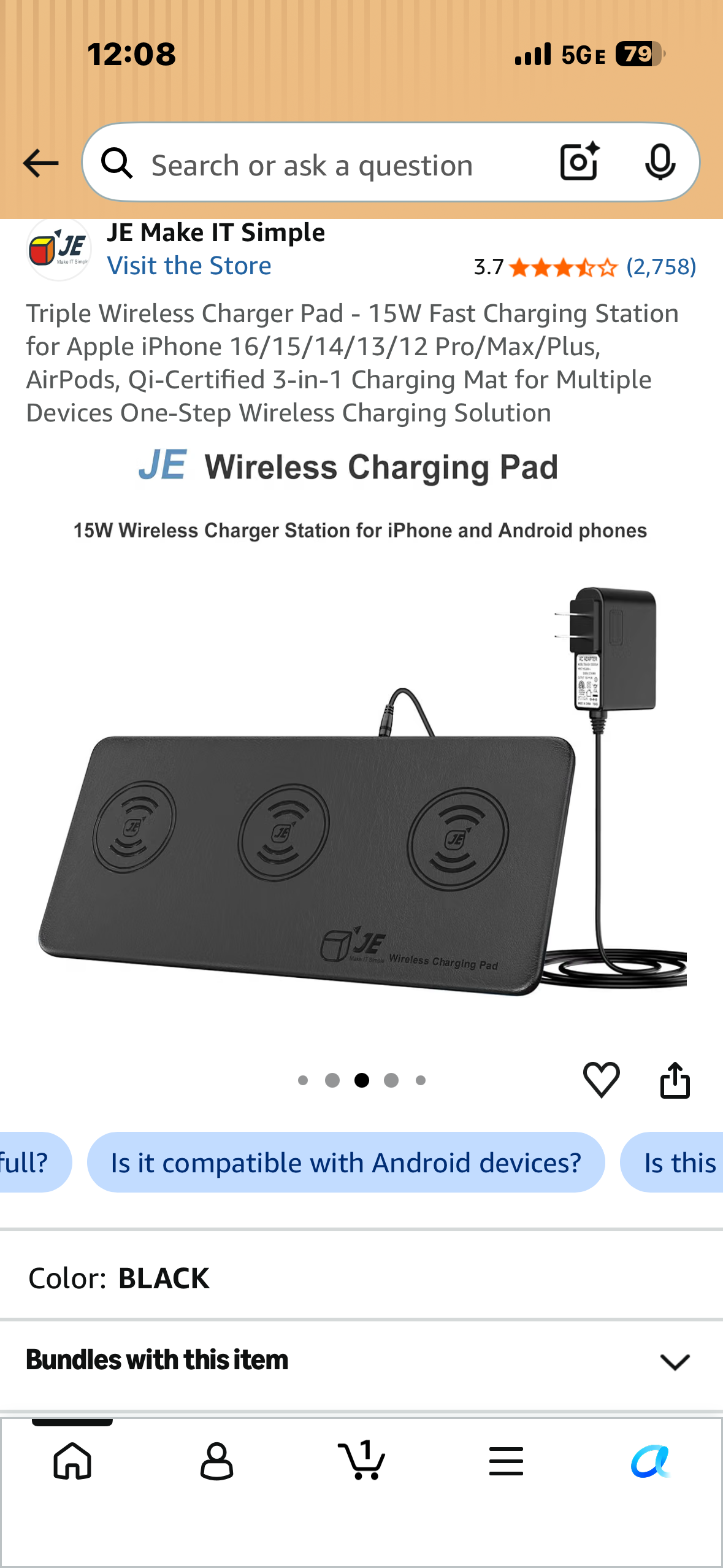 Triple Wireless Charger Pad - 15W Fast Charging Station for Apple iPhone 16/15/14/13/12 Pro/Max/Plus, AirPods, Qi-Certified 3-in-1 Charging Mat for Multiple Devices One-Step Wireless Charging Solution