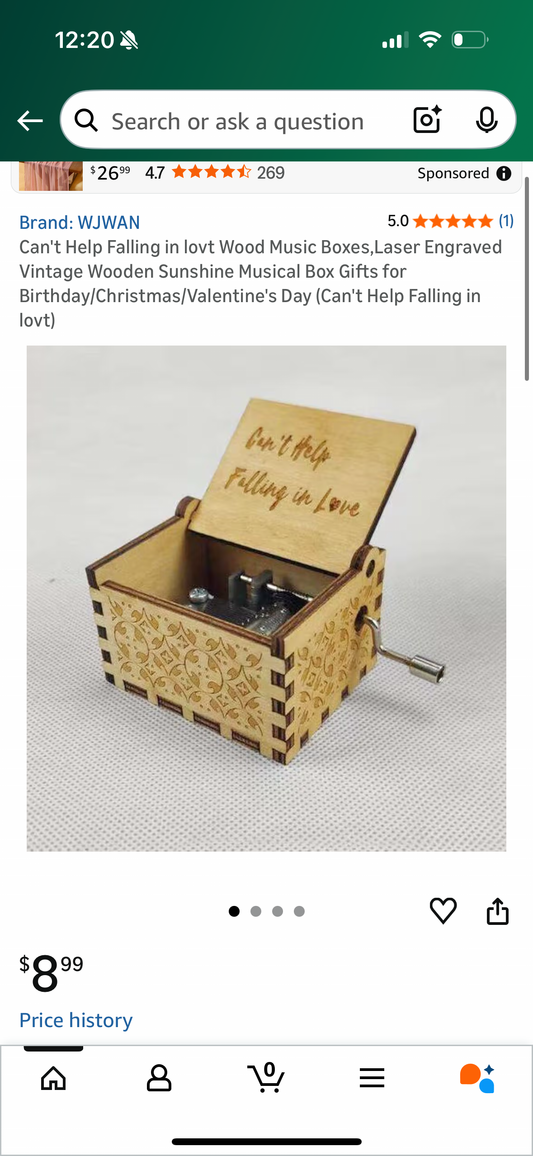 Can't Help Falling in lovt Wood Music Boxes,Laser Engraved Vintage Wooden Sunshine Musical Box Gifts for Birthday/Christmas/Valentine's Day (Can't Help Falling in lovt)