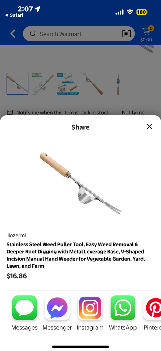 Jiozermi Stainless Steel Weed Puller Tool, Easy Weed Removal & Deeper Root Digging with Metal Leverage Base, V-Shaped Incision Manual Hand Weeder for Vegetable Garden, Yard, Lawn, and Farm