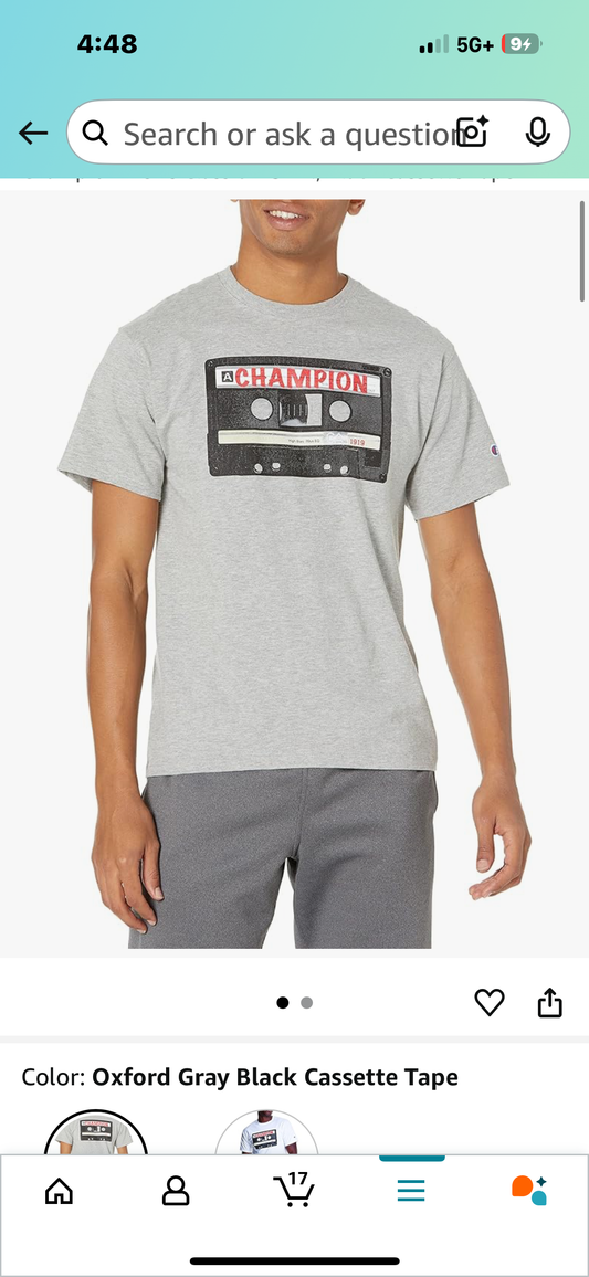 Champion Boys Tee Shirt Short Sleeve Logo T-Shirt (Size Youth Small)