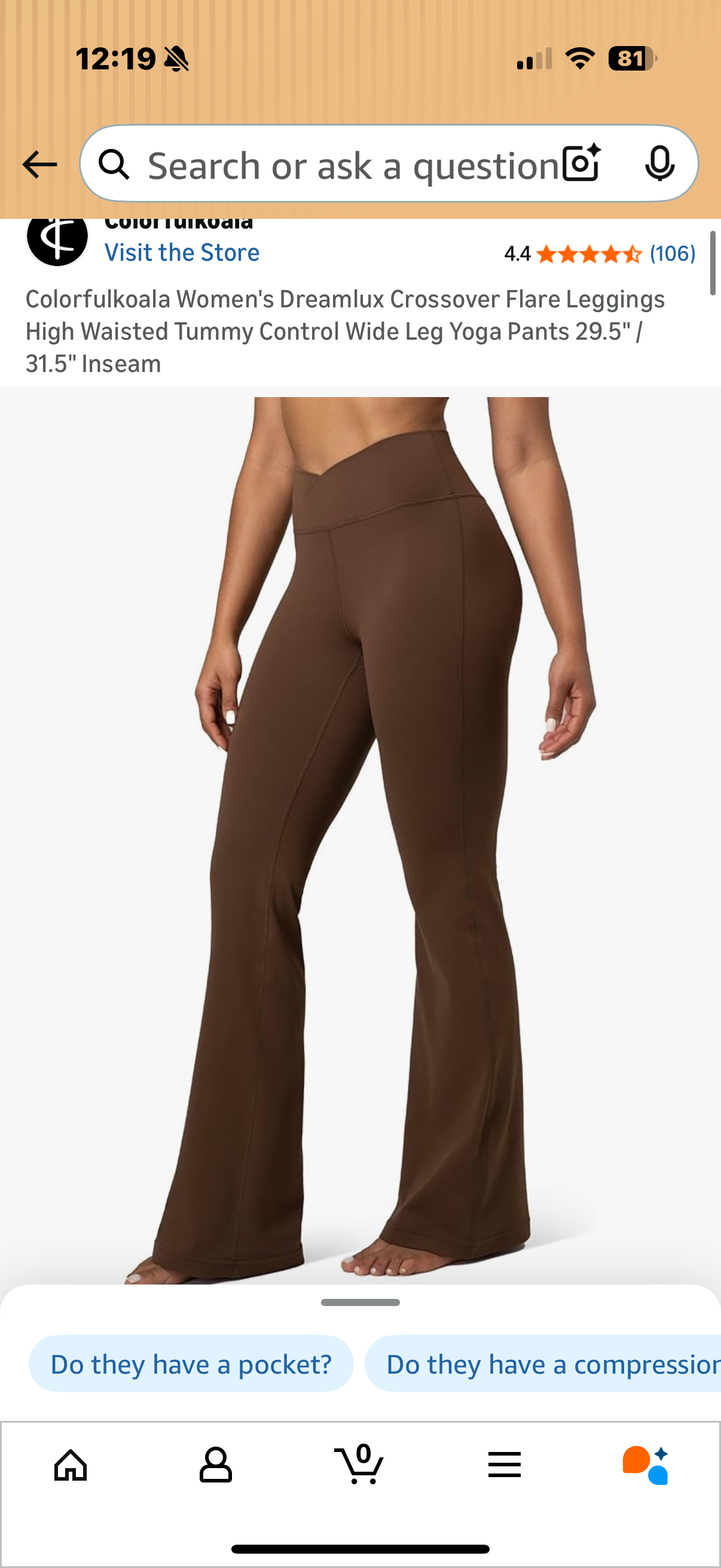 Colorfulkoala Women's Dreamlux Crossover Flare Leggings High Waisted Tummy Control Wide Leg Yoga Pants 29.5" / 31.5" Inseam (size XXL)