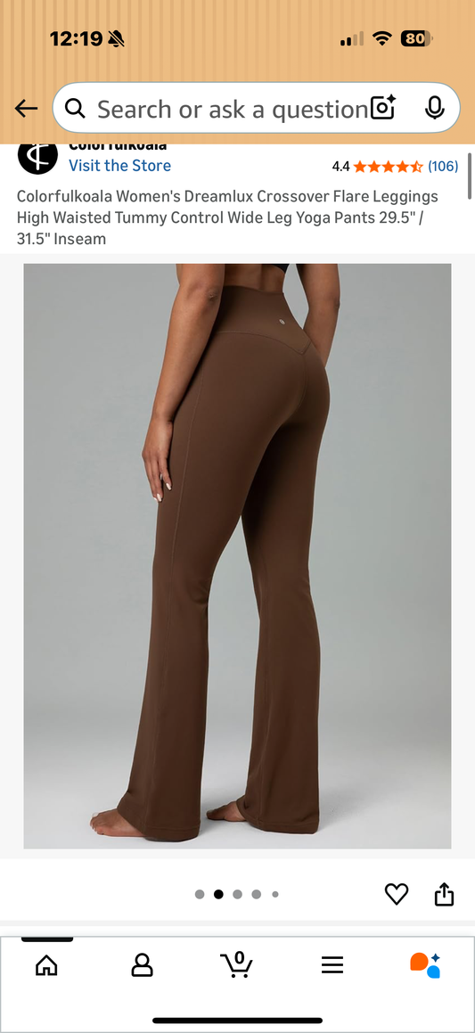 Colorfulkoala Women's Dreamlux Crossover Flare Leggings High Waisted Tummy Control Wide Leg Yoga Pants 29.5" / 31.5" Inseam (size XXL)