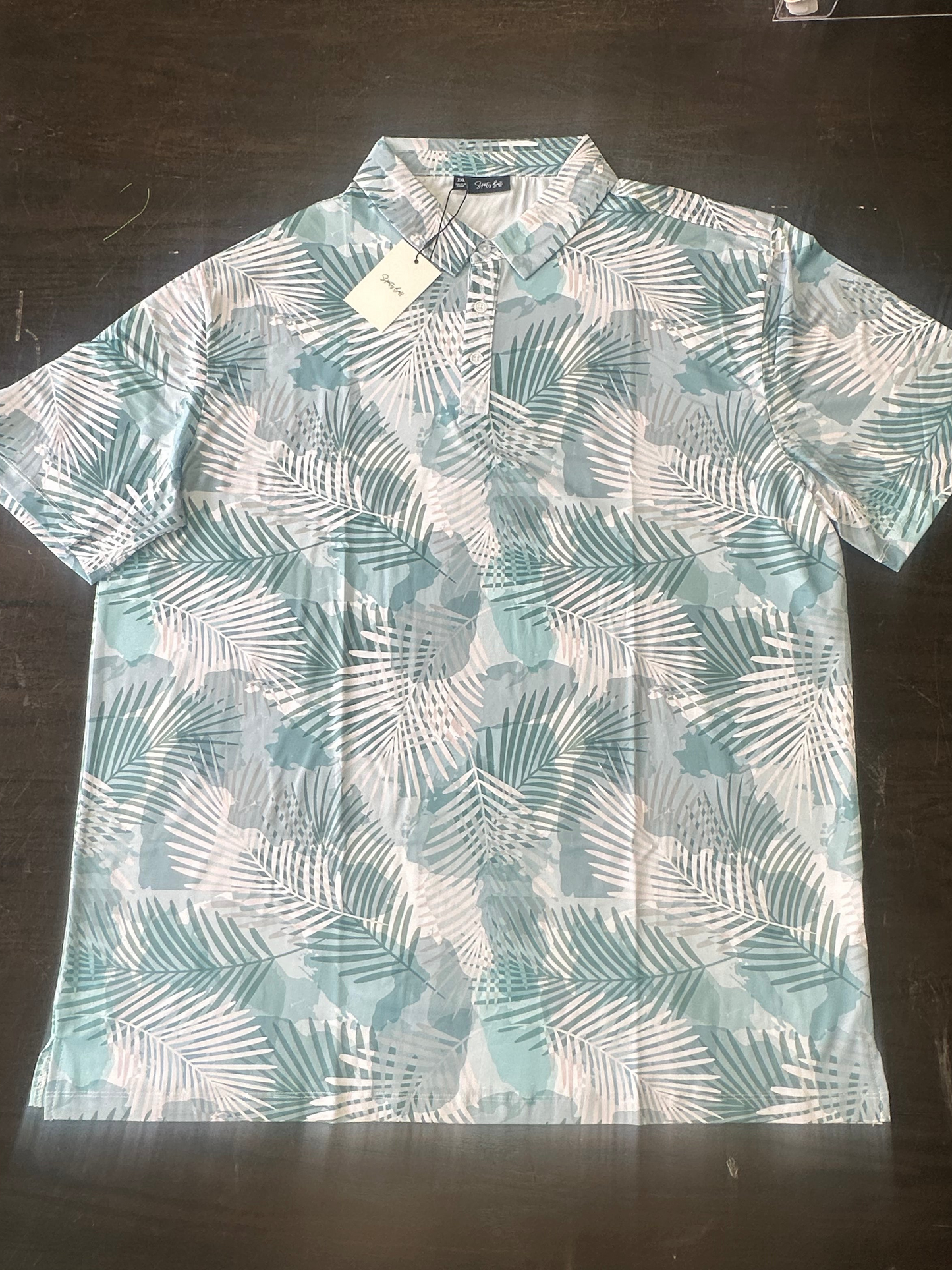 Mens Polo Shirt, Short Sleeve Quick Dry Casual Collared Shirt, 4-way stretch , UPF30+, moisture-wicking fabric; 3-button Polo (Size 3X)
