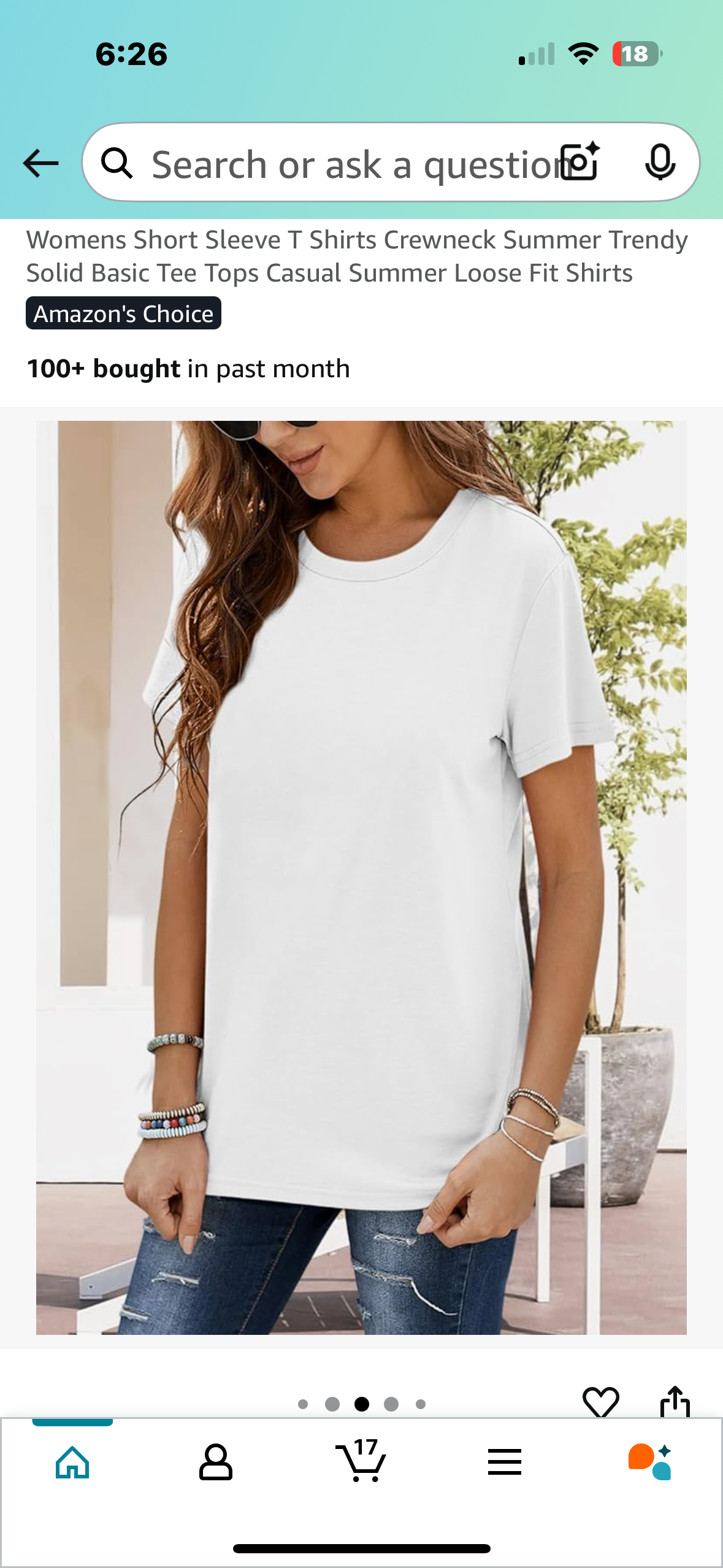 Womens Short Sleeve Crewneck T Shirt, Solid Basic Tee, Casual Summer Loose Fit (Size 2X)