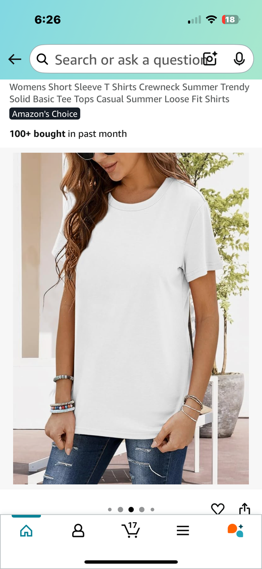 Womens Short Sleeve Crewneck T Shirt, Solid Basic Tee, Casual Summer Loose Fit (Size 2X)