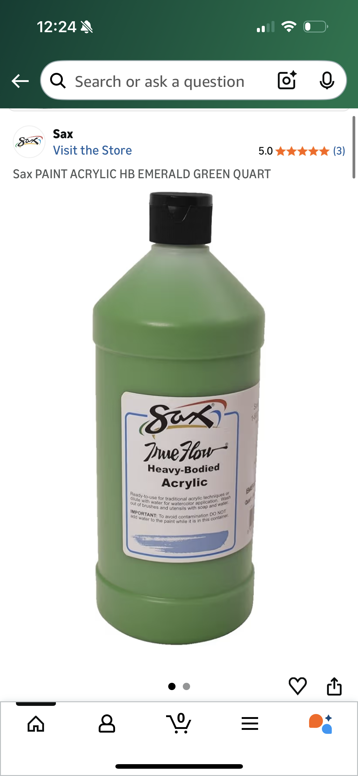 Sax PAINT ACRYLIC HB EMERALD GREEN QUART