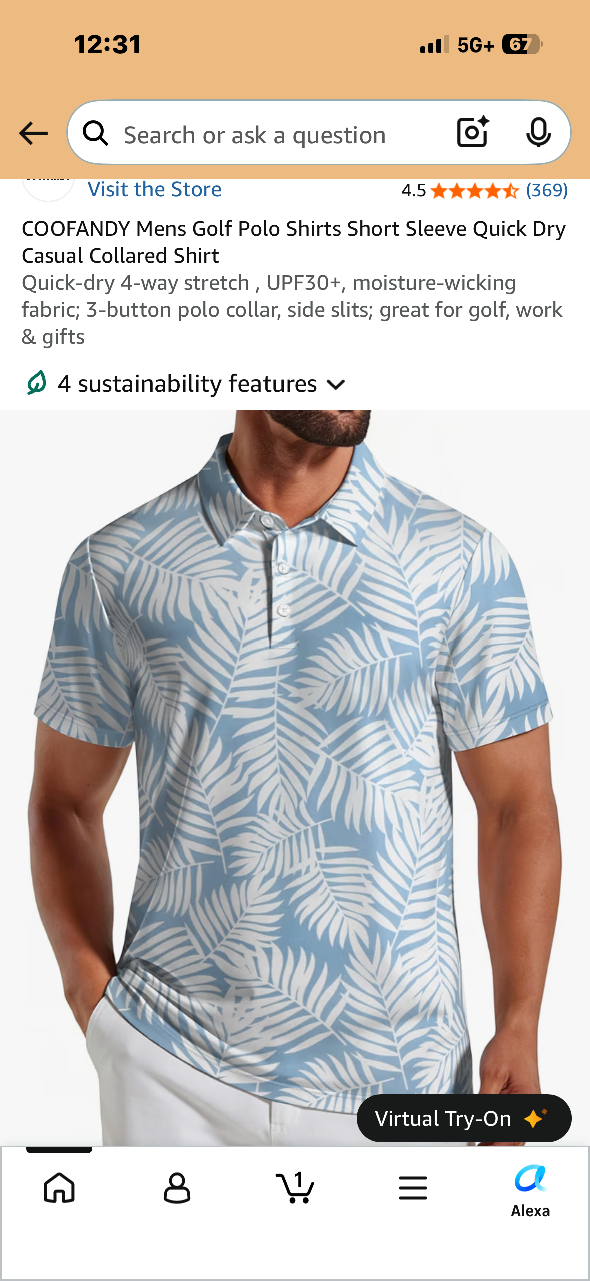 Mens Polo Shirt, Short Sleeve Quick Dry Casual Collared Shirt, 4-way stretch , UPF30+, moisture-wicking fabric; 3-button Polo (Size 3X)