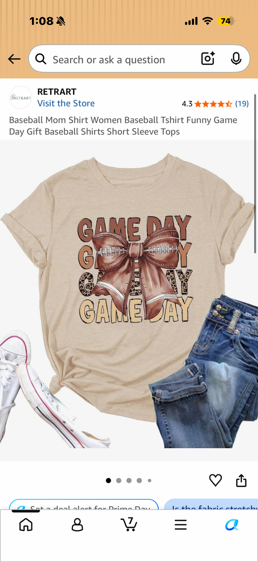 Baseball Mom Shirt Women Baseball Tshirt Funny Game Day Gift Baseball Shirts Short Sleeve Tops (Size Medium)