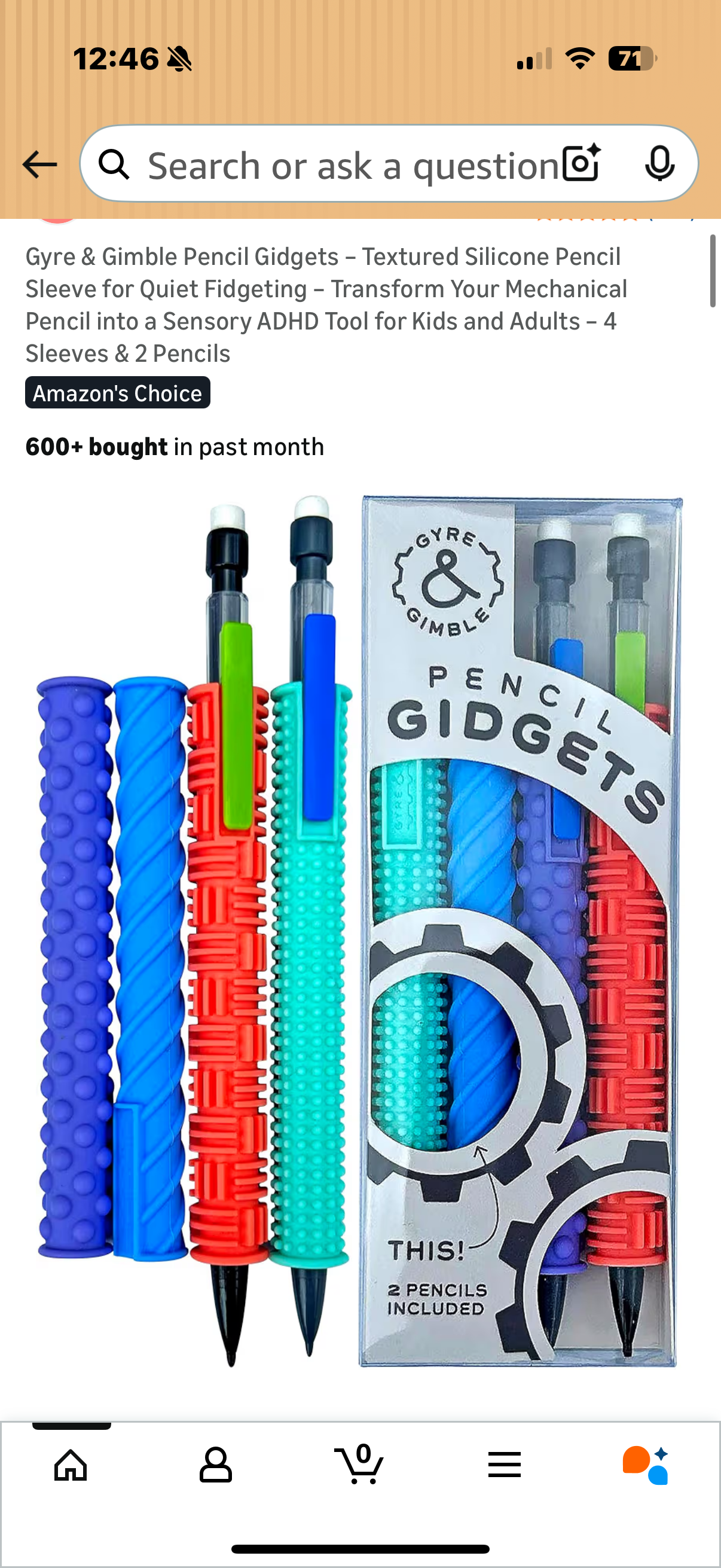 Gyre & Gimble Pencil Gidgets – Textured Silicone Pencil Sleeve for Quiet Fidgeting – Transform Your Mechanical Pencil into a Sensory ADHD Tool for Kids and Adults – 4 Sleeves & 2 Pencils