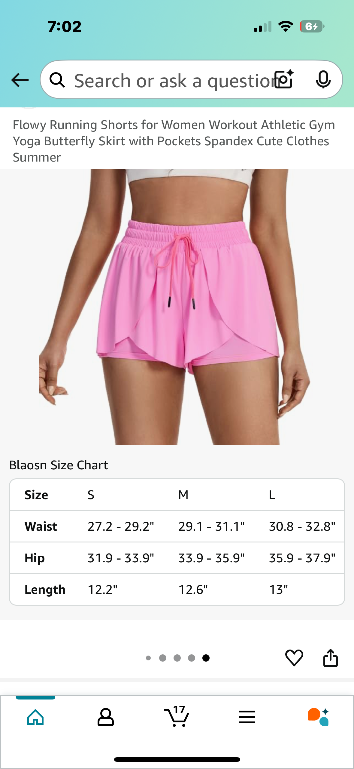 Flowy Women’s Athletic Shorts, High Waist Skort Skirt with Hidden Pockets (Size XL)
