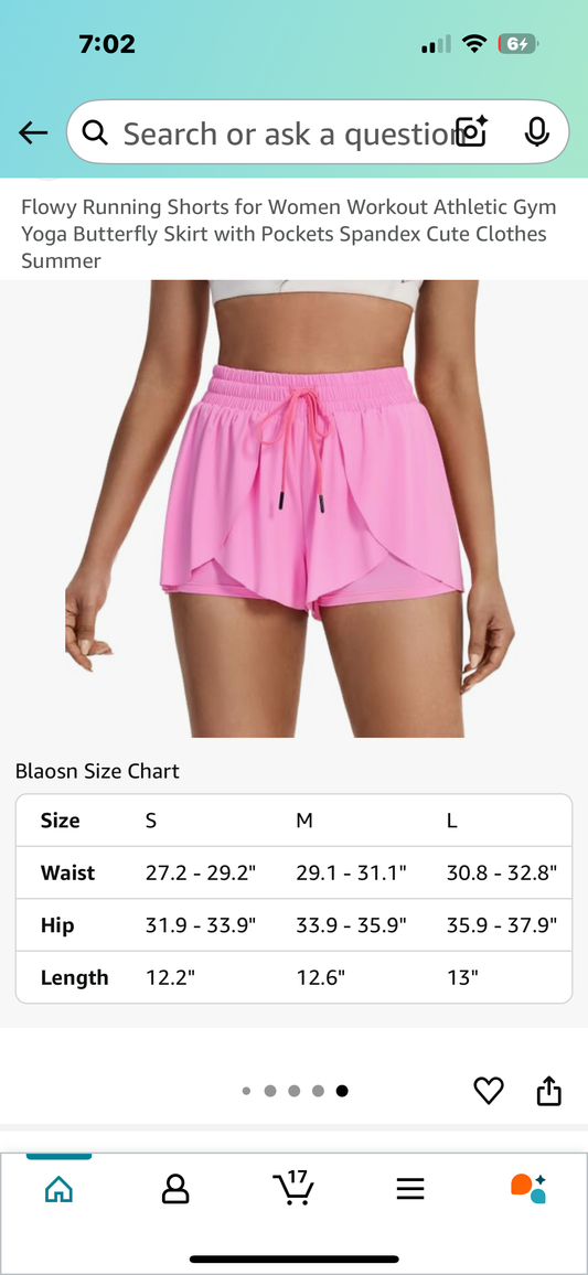 Flowy Women’s Athletic Shorts, High Waist Skort Skirt with Hidden Pockets (Size XL)