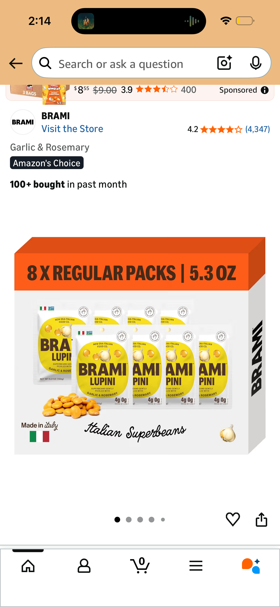 8 Packs Brami Garlic & Rosemary Superbeans